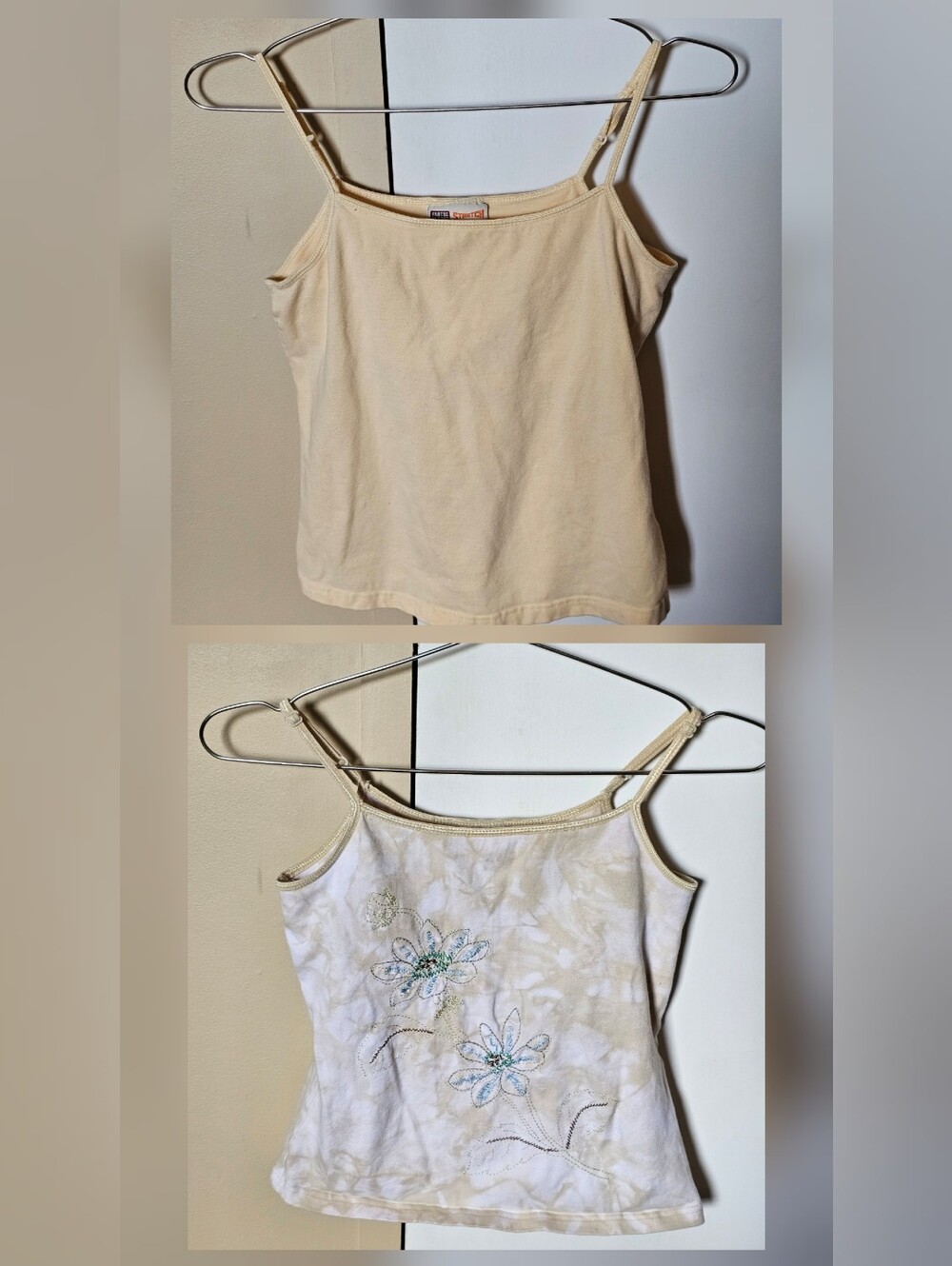 Women's Camisole Y2K Cami Tank Top Set of 2 - Faded Glory Stretch Size Small 4/6